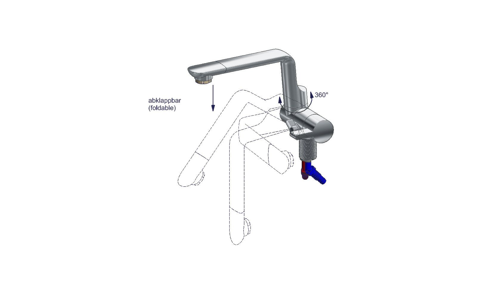 Baterie apă rece Comet   Arona  diametru gaură de montaj ø 22mm - Crom