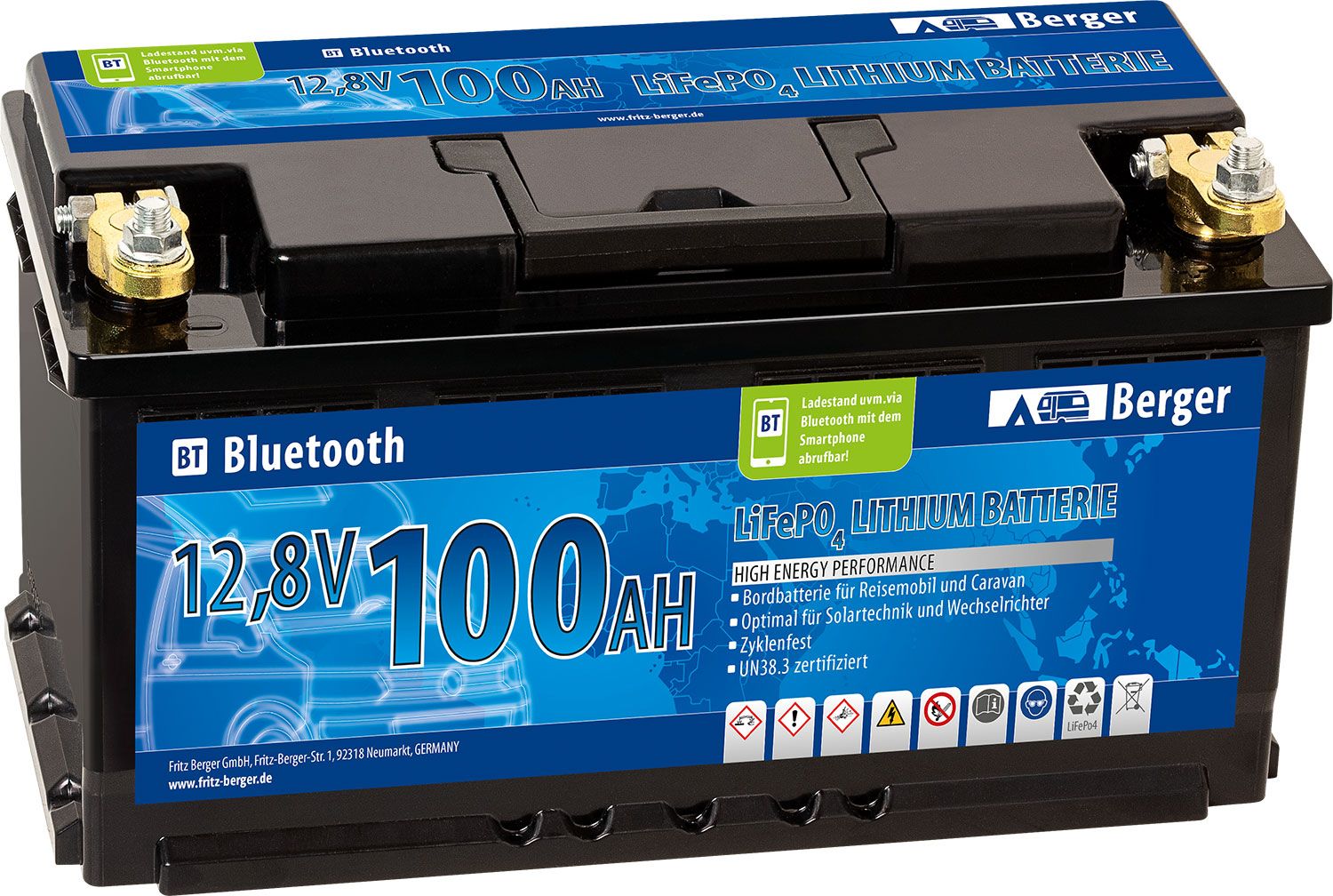 Baterie litiu Berger - 100 Ah - cu Bluetooth